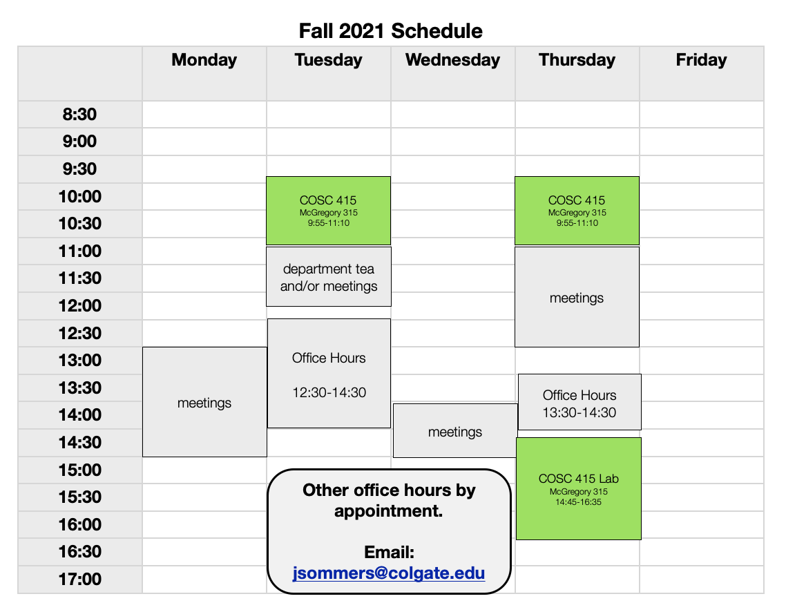 fall 2021 schedule